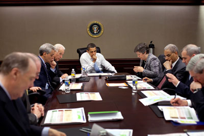 President Obama is briefed on Swine Flue